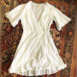 BOHO white lace dress